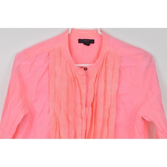 J Crew Shirt sz 2 Ruffle Long Sleeve Striped Shirt - Picture 1 of 4